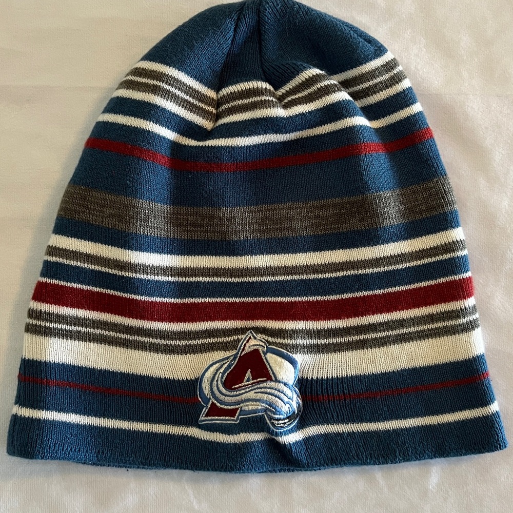 Colorado Avalanche Hockey beanie hat onesize small medium large x large blue bur
